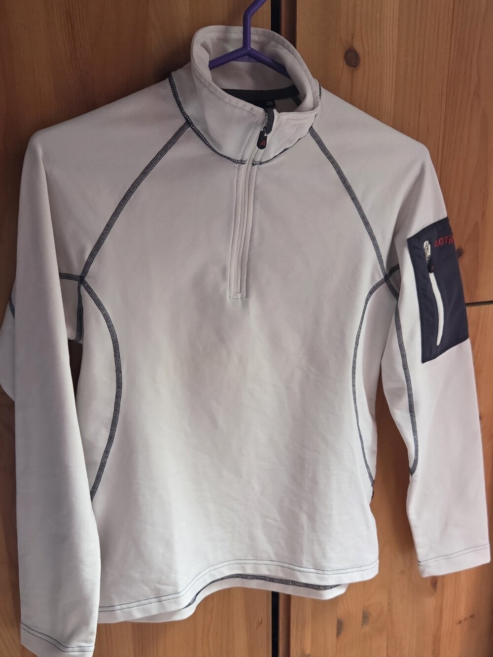 Aigle Actimum Off White Women's 1/4 Zip Polartec Top Size Small